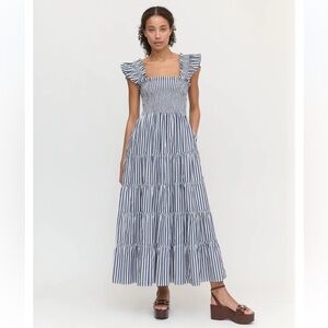 Hill House Ellie Navy and White Striped Maxi nap Dress